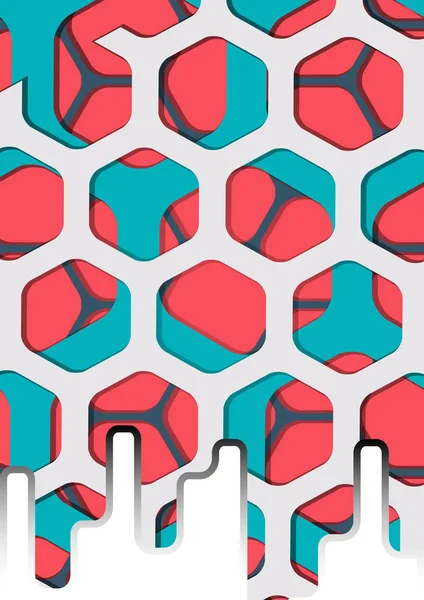 Soyut renkli altıgen arka plan vektörü