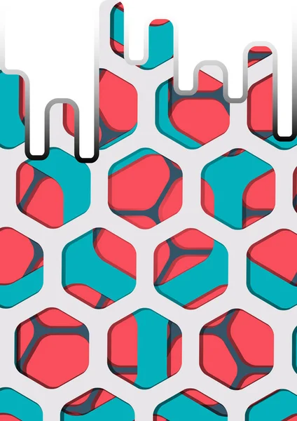 Soyut renkli altıgen arka plan vektörü