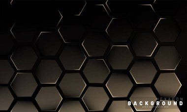 Koyu bir bac ile soyut altıgen gradyan renkli ışık deseni