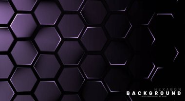 Koyu bir bac ile soyut altıgen gradyan renkli ışık deseni