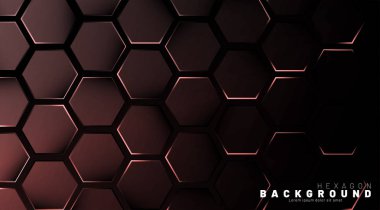 Koyu bir bac ile soyut altıgen gradyan renkli ışık deseni