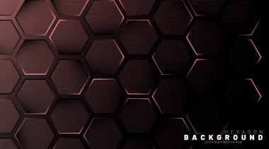 Koyu bir bac ile soyut altıgen gradyan renkli ışık deseni