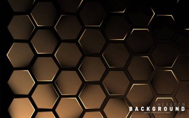 Koyu bir bac ile soyut altıgen gradyan renkli ışık deseni