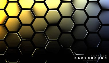 Koyu bir bac ile soyut altıgen gradyan renkli ışık deseni