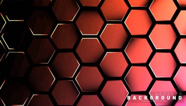 Koyu bir bac ile soyut altıgen gradyan renkli ışık deseni