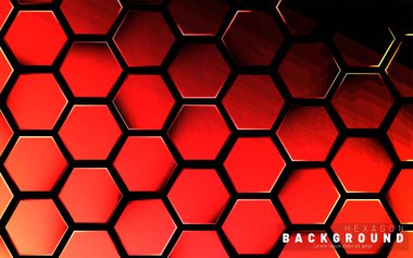 Koyu bir bac ile soyut altıgen gradyan renkli ışık deseni