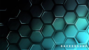 Koyu bir bac ile soyut altıgen gradyan renkli ışık deseni