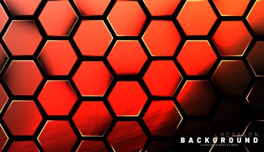 Koyu bir bac ile soyut altıgen gradyan renkli ışık deseni