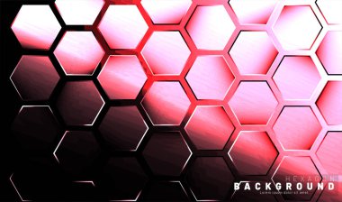 Koyu bir arka plan teknolojisi tarzı ile soyut altıgen gradyan renkli ışık deseni. Petek. Vektör çizimi