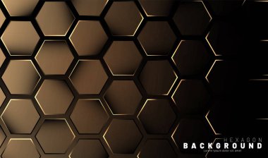 Koyu bir bac ile soyut altıgen gradyan renkli ışık deseni