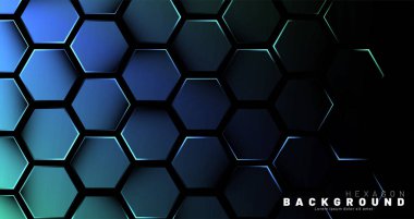 Koyu bir bac ile soyut altıgen gradyan renkli ışık deseni