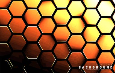 Koyu bir bac ile soyut altıgen gradyan renkli ışık deseni