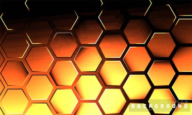 Koyu bir bac ile soyut altıgen gradyan renkli ışık deseni