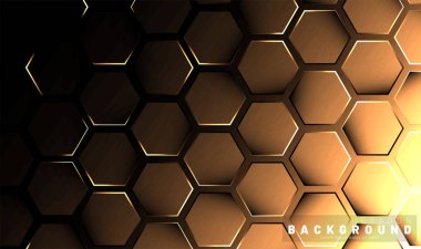 Koyu bir bac ile soyut altıgen gradyan renkli ışık deseni