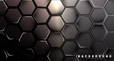 Koyu bir bac ile soyut altıgen gradyan renkli ışık deseni