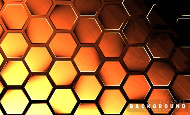 Koyu bir bac ile soyut altıgen gradyan renkli ışık deseni