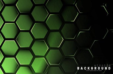 Koyu bir bac ile soyut altıgen gradyan renkli ışık deseni