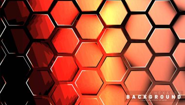 Koyu bir bac ile soyut altıgen gradyan renkli ışık deseni