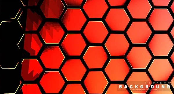 Koyu bir arka plan teknolojisi tarzı ile soyut altıgen gradyan renkli ışık deseni. Petek. Vektör çizimi