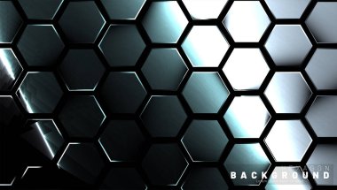 Koyu bir bac ile soyut altıgen gradyan renkli ışık deseni