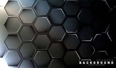 Koyu bir bac ile soyut altıgen gradyan renkli ışık deseni