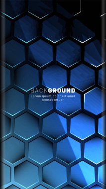 Dikey altıgen arka plan. D ile degrade renk ışık deseni