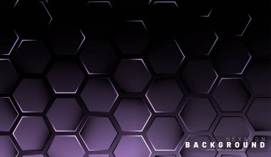 Koyu bir bac ile soyut altıgen gradyan renkli ışık deseni