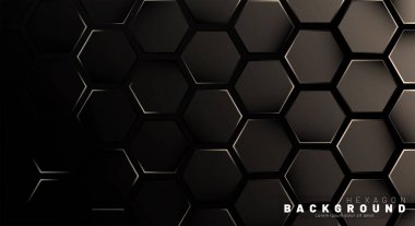 Koyu bir bac ile soyut altıgen gradyan renkli ışık deseni