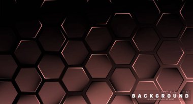 Koyu bir arka plan teknolojisi tarzı ile soyut altıgen gradyan renkli ışık deseni. Petek. Vektör çizimi