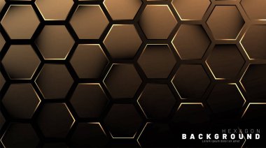 Koyu bir bac ile soyut altıgen gradyan renkli ışık deseni