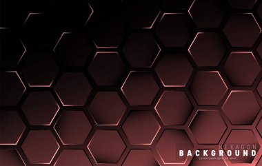 Koyu bir bac ile soyut altıgen gradyan renkli ışık deseni