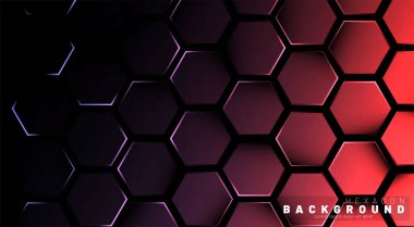 Koyu bir bac ile soyut altıgen gradyan renkli ışık deseni