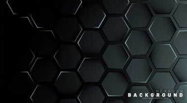 Koyu bir bac ile soyut altıgen gradyan renkli ışık deseni