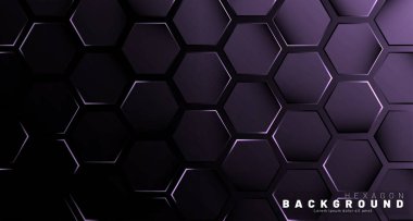 Koyu bir bac ile soyut altıgen gradyan renkli ışık deseni