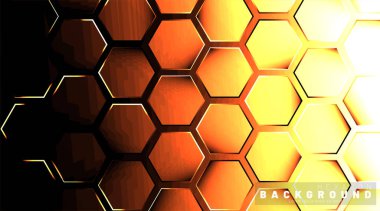 Koyu bir bac ile soyut altıgen gradyan renkli ışık deseni