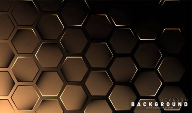 Koyu bir bac ile soyut altıgen gradyan renkli ışık deseni