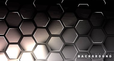 Koyu bir bac ile soyut altıgen gradyan renkli ışık deseni