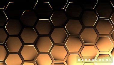 Koyu bir bac ile soyut altıgen gradyan renkli ışık deseni