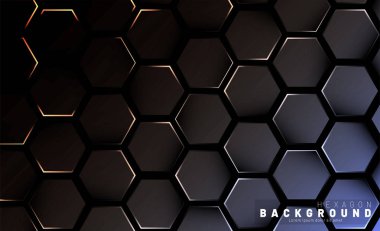 Koyu bir bac ile soyut altıgen gradyan renkli ışık deseni