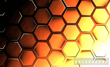 Koyu bir bac ile soyut altıgen gradyan renkli ışık deseni