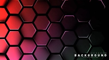 Koyu bir bac ile soyut altıgen gradyan renkli ışık deseni