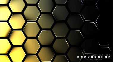 Koyu bir bac ile soyut altıgen gradyan renkli ışık deseni