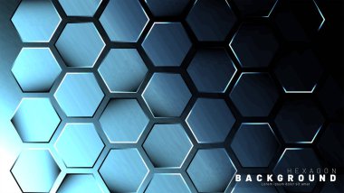 Koyu bir bac ile soyut altıgen gradyan renkli ışık deseni