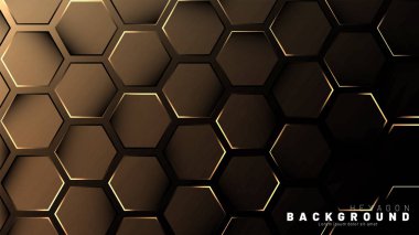 Koyu bir bac ile soyut altıgen gradyan renkli ışık deseni