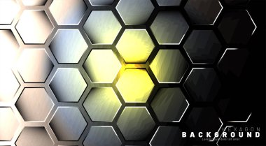 Koyu bir bac ile soyut altıgen gradyan renkli ışık deseni