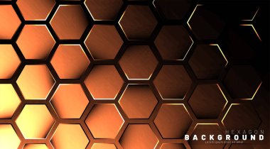 Koyu bir bac ile soyut altıgen gradyan renkli ışık deseni