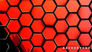 Koyu bir bac ile soyut altıgen gradyan renkli ışık deseni