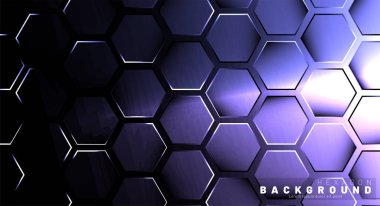 Koyu bir bac ile soyut altıgen gradyan renkli ışık deseni