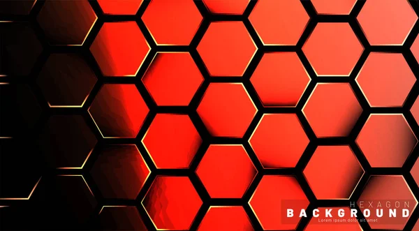 Abstrakte Sechseck-Gradient bunte Lichtmuster mit einem dunklen Hintergrund-Technologie-Stil. Bienenwaben. Vektorillustration — Stockvektor