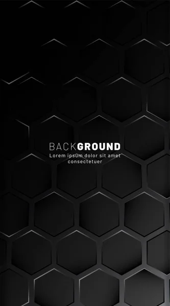 Vertical hexagon background. Gradient color light pattern with dark background technology style. Honeycomb. Vector illustration of light. — Stock Vector